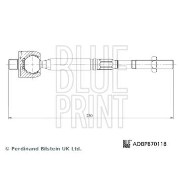 Axiální kloub, příčné táhlo řízení BLUE PRINT ADBP870118