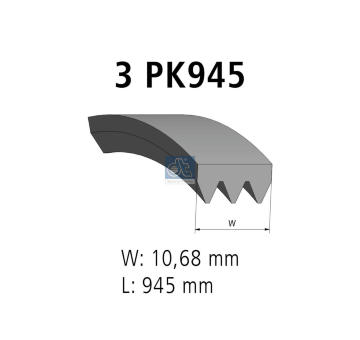 Ozubený klinový remeň DT Spare Parts 12.15401