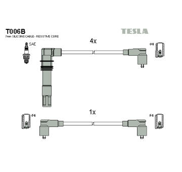 Sada kabelů pro zapalování TESLA T006B