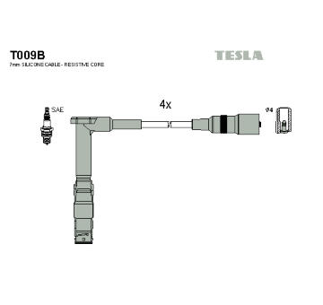 Sada kabelů pro zapalování TESLA T009B