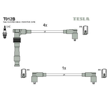 Sada zapaľovacích káblov TESLA T012B