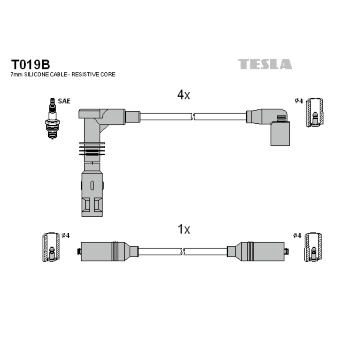Sada zapaľovacích káblov TESLA T019B