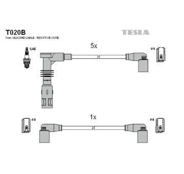 Sada kabelů pro zapalování TESLA T020B