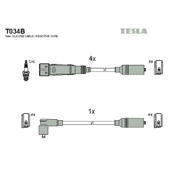 Sada zapaľovacích káblov TESLA T034B