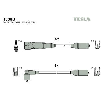 Sada kabelů pro zapalování TESLA T038B