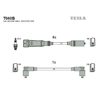 Sada kabelů pro zapalování TESLA T040B