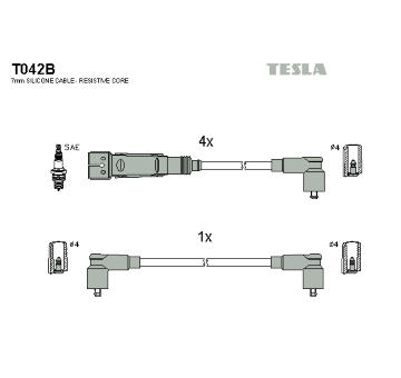 Sada kabelů pro zapalování TESLA T042B