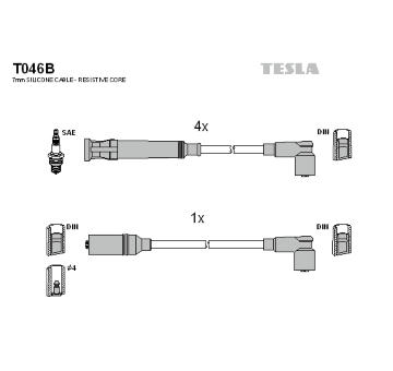 Sada zapaľovacích káblov TESLA T046B