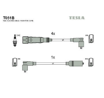 Sada kabelů pro zapalování TESLA T051B