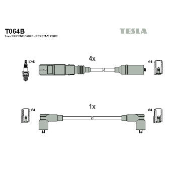 Sada kabelů pro zapalování TESLA T064B