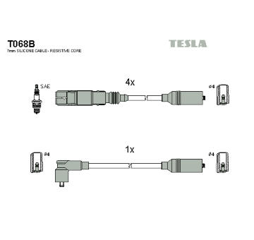 Sada kabelů pro zapalování TESLA T068B