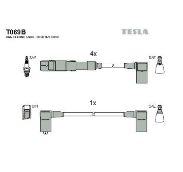 Sada kabelů pro zapalování TESLA T069B