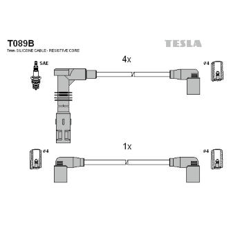 Sada zapaľovacích káblov TESLA T089B