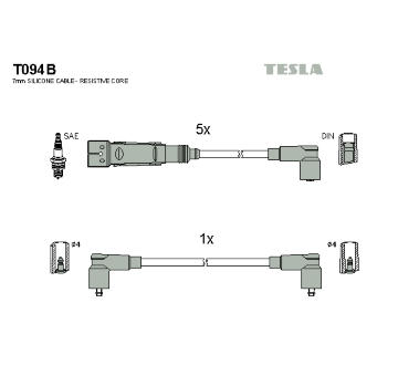 Sada kabelů pro zapalování TESLA T094B