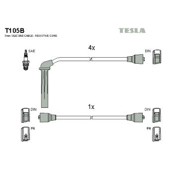 Sada kabelů pro zapalování TESLA T105B