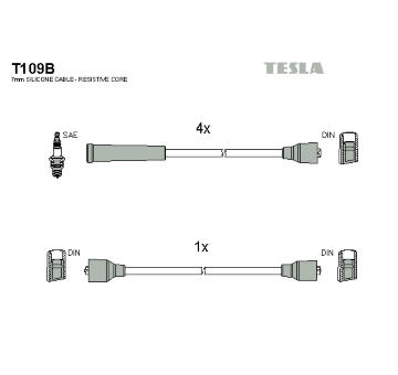 Sada kabelů pro zapalování TESLA T109B