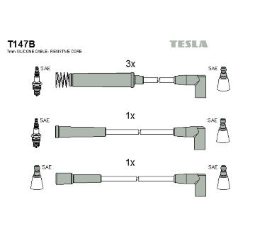 Sada kabelů pro zapalování TESLA T147B