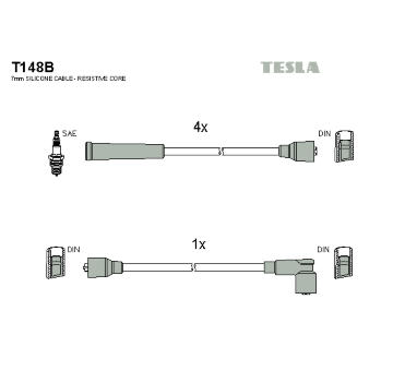 Sada zapaľovacích káblov TESLA T148B