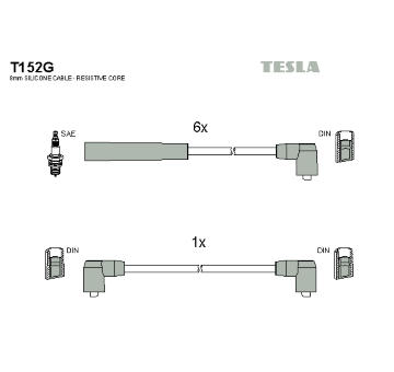 Sada kabelů pro zapalování TESLA T152G