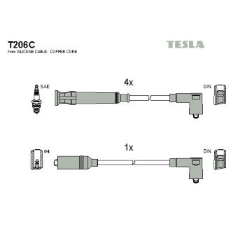 Sada zapaľovacích káblov TESLA T206C
