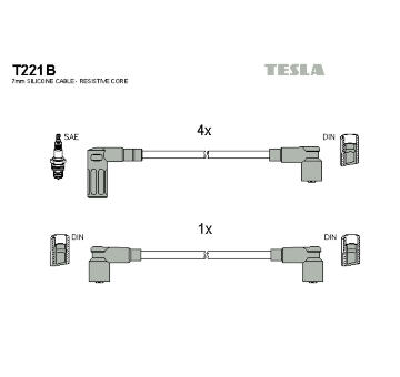 Sada zapaľovacích káblov TESLA T221B