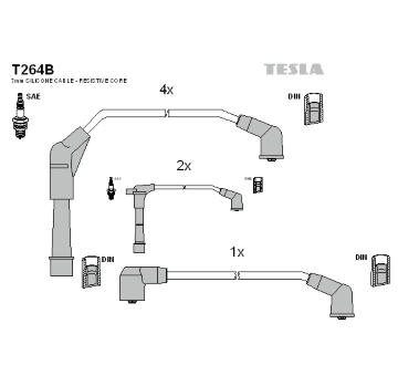 Sada zapaľovacích káblov TESLA T264B