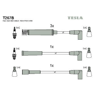 Sada kabelů pro zapalování TESLA T267B