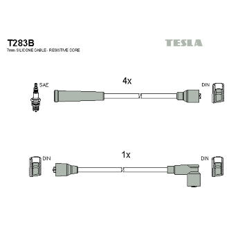 Sada kabelů pro zapalování TESLA T283B