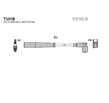 Sada zapaľovacích káblov TESLA T301B