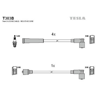 Sada kabelů pro zapalování TESLA T303B