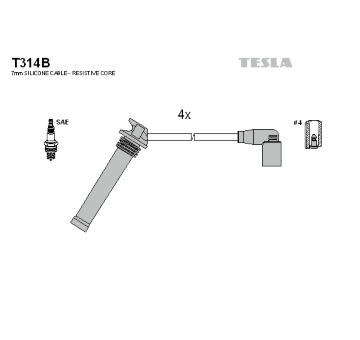 Sada zapaľovacích káblov TESLA T314B