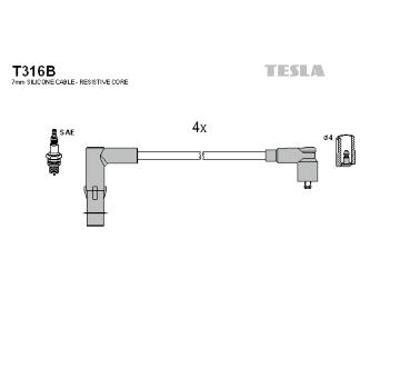 Sada kabelů pro zapalování TESLA T316B