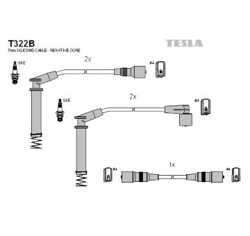 Sada zapaľovacích káblov TESLA T322B