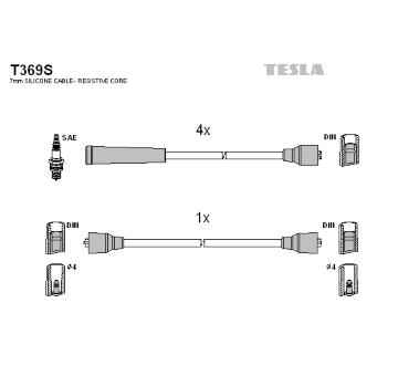 Sada kabelů pro zapalování TESLA T369S