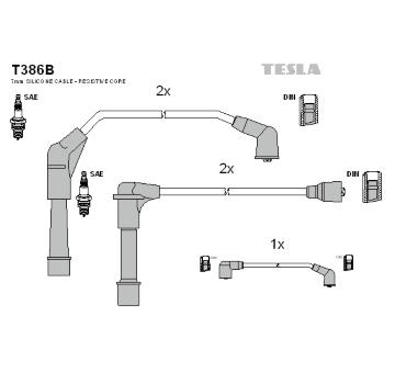 Sada zapaľovacích káblov TESLA T386B