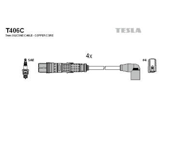 Sada zapaľovacích káblov TESLA T406C