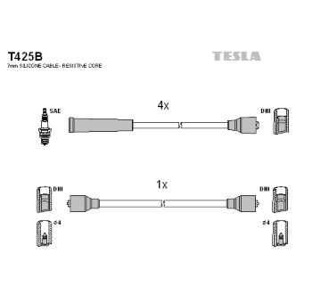 Sada zapaľovacích káblov TESLA T425B