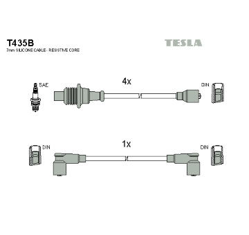 Sada kabelů pro zapalování TESLA T435B