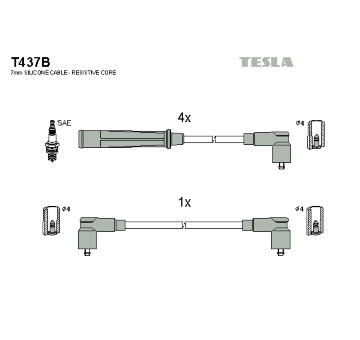 Sada kabelů pro zapalování TESLA T437B