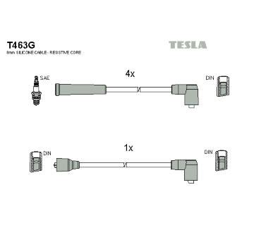 Sada kabelů pro zapalování TESLA T463G