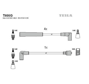 Sada kabelů pro zapalování TESLA T466G