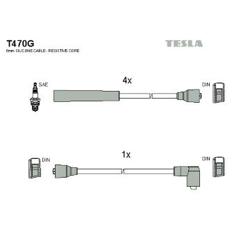 Sada kabelů pro zapalování TESLA T470G