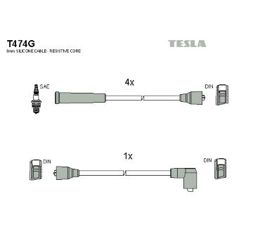 Sada kabelů pro zapalování TESLA T474G