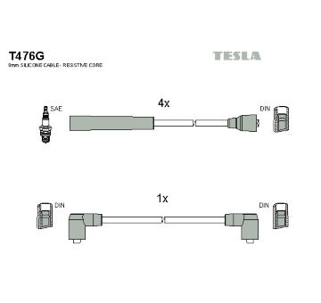 Sada kabelů pro zapalování TESLA T476G