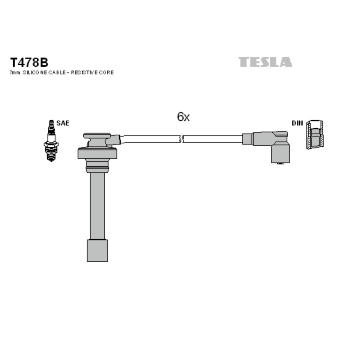 Sada kabelů pro zapalování TESLA T478B