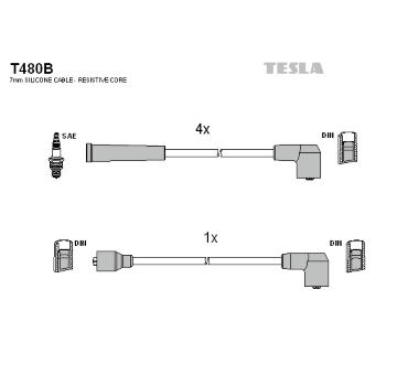 Sada kabelů pro zapalování TESLA T480B