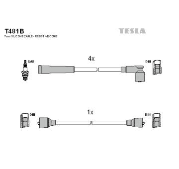 Sada kabelů pro zapalování TESLA T481B