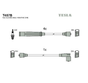 Sada kabelů pro zapalování TESLA T487B