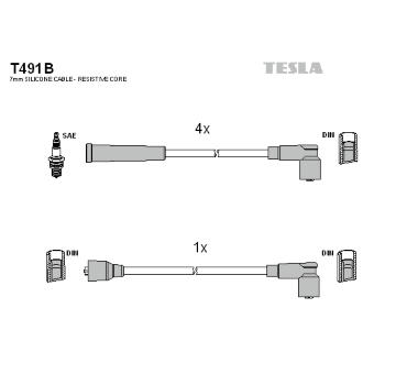 Sada kabelů pro zapalování TESLA T491B