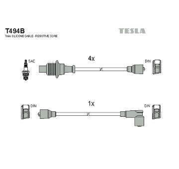 Sada kabelů pro zapalování TESLA T494B